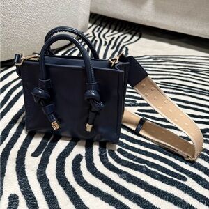 Zara Dark Blue and Beige Women's Bag